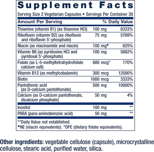 Life Extension BioActive Complete B-Complex - 60 Vegetarian Capsules