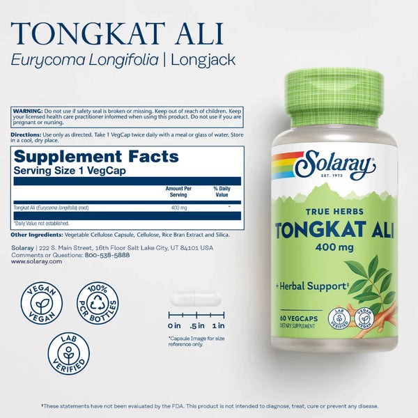 Solaray Tongkat Ali 400mg - 60 Vegcaps