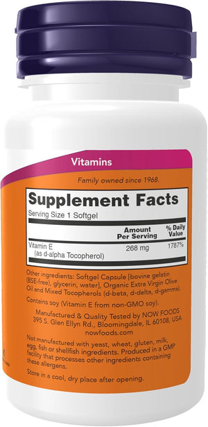 NOW Foods Vitamin E-400 with Mixed Tocopherols – 50 Softgels